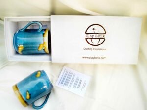 Blue Ceramic Coffee Mug with box- Set of 2