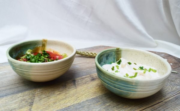 Half & Half Green White Bowl- Set of 2 - Image 2