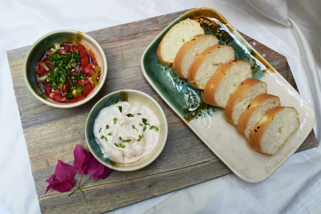 Green White Leaf Platter